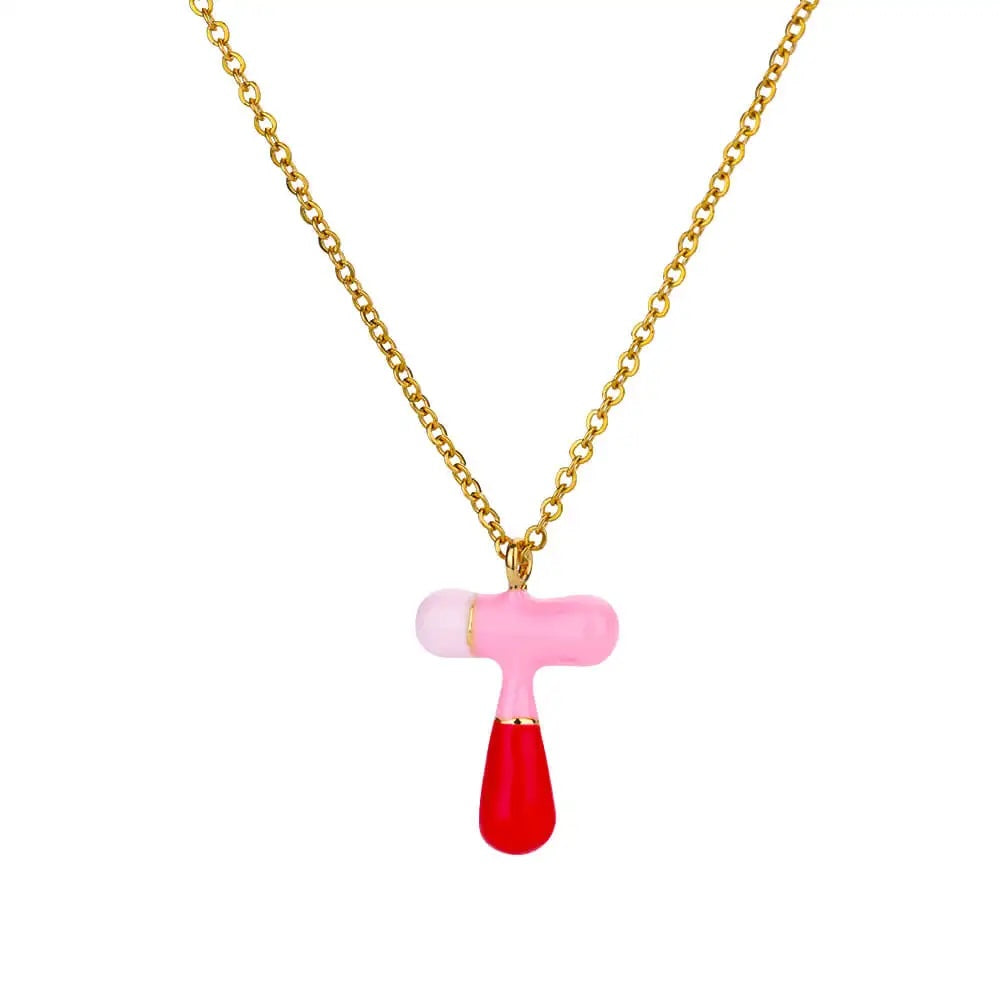 Colorful Resin Initial Letter Necklaces