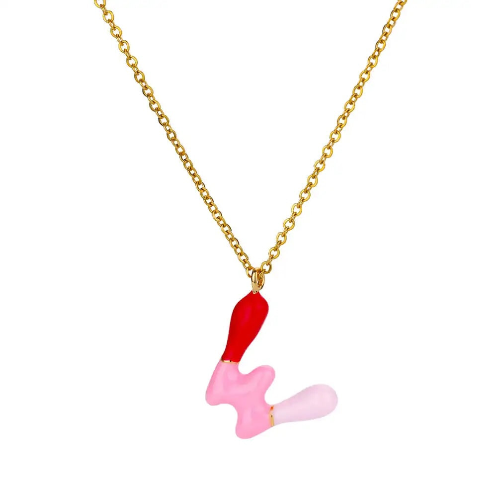 Colorful Resin Initial Letter Necklaces