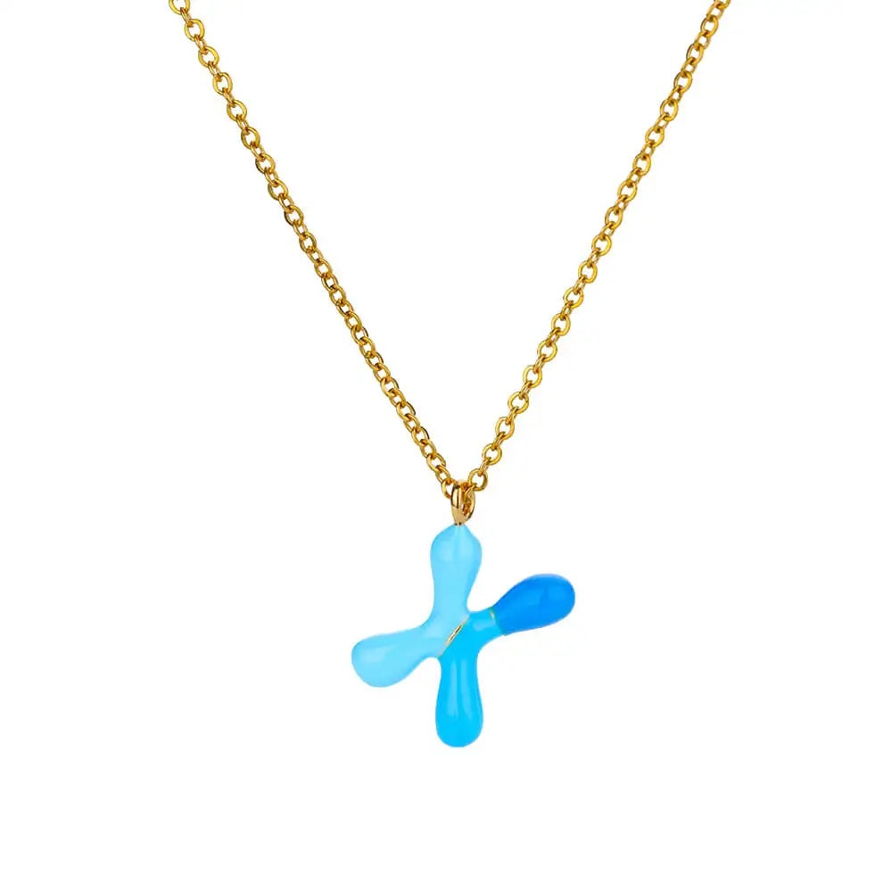 Colorful Resin Initial Letter Necklaces