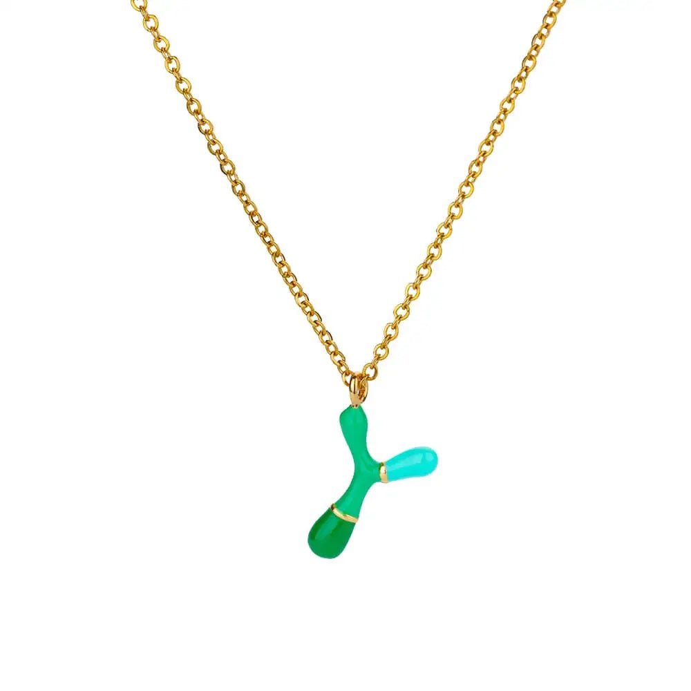 Colorful Resin Initial Letter Necklaces