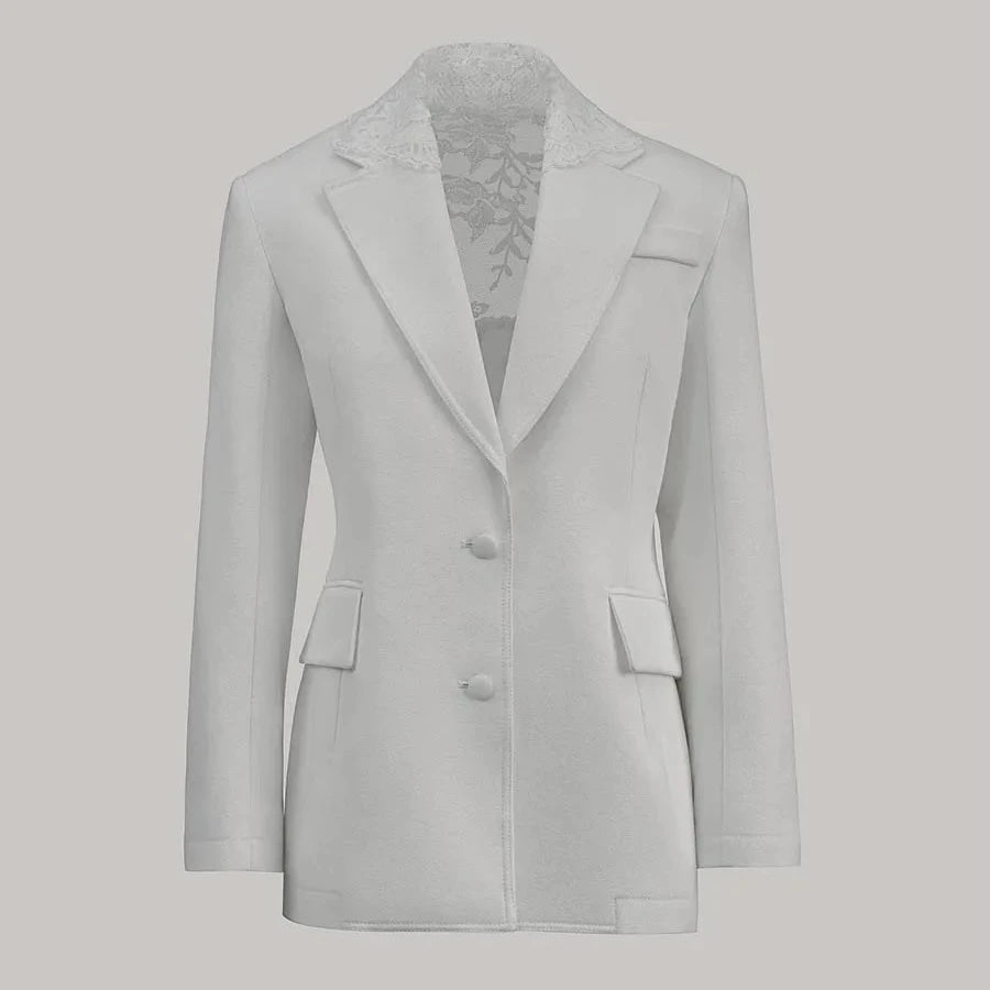 Cornelia Lace-Back Tailored Blazer