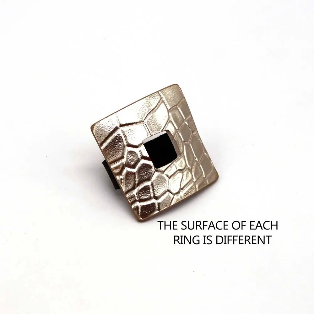Croc Effect Leather Wrap Bracelet & Ring