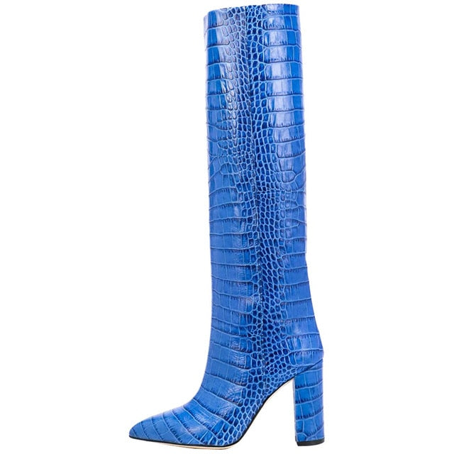 Croco and Serpentine Prints Boots -  US 6.5 (37) - SALE