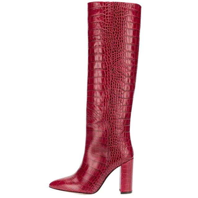 Croco and Serpentine Prints Boots -  US 6.5 (37) - SALE