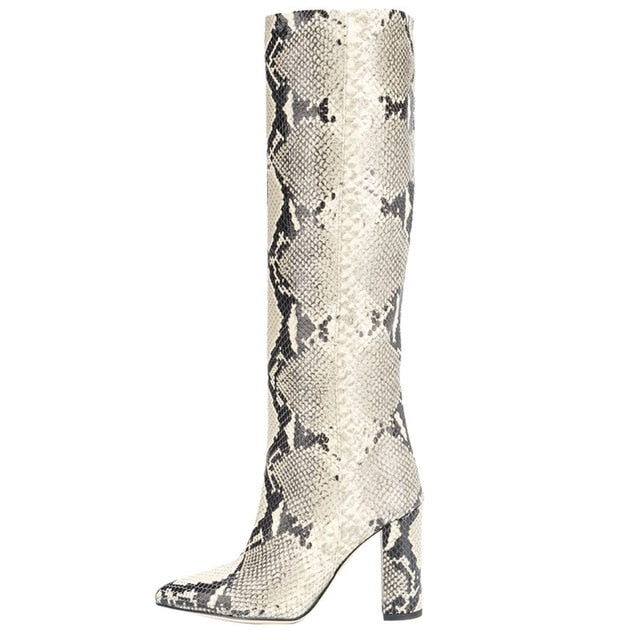 Croco and Serpentine Prints Boots -  US 6.5 (37) - SALE