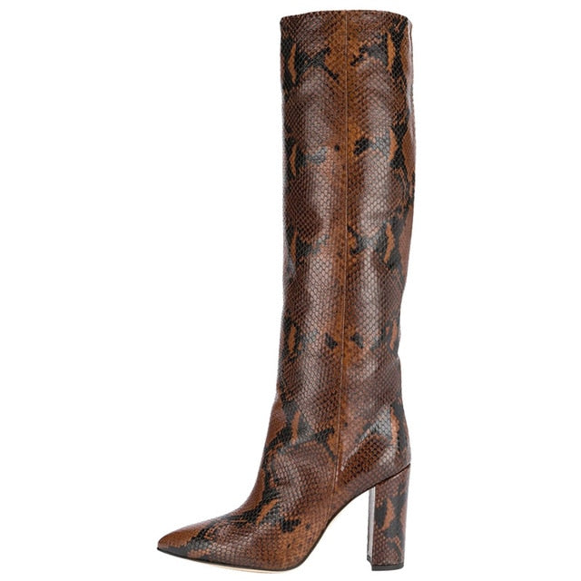 Croco and Serpentine Prints Boots -  US 6.5 (37) - SALE