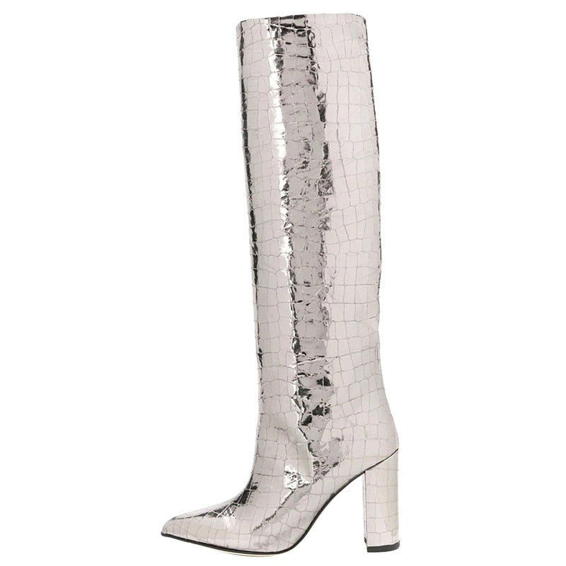 Croco and Serpentine Prints Boots -  US 6.5 (37) - SALE