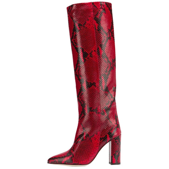 Croco and Serpentine Prints Boots -  US 6.5 (37) - SALE