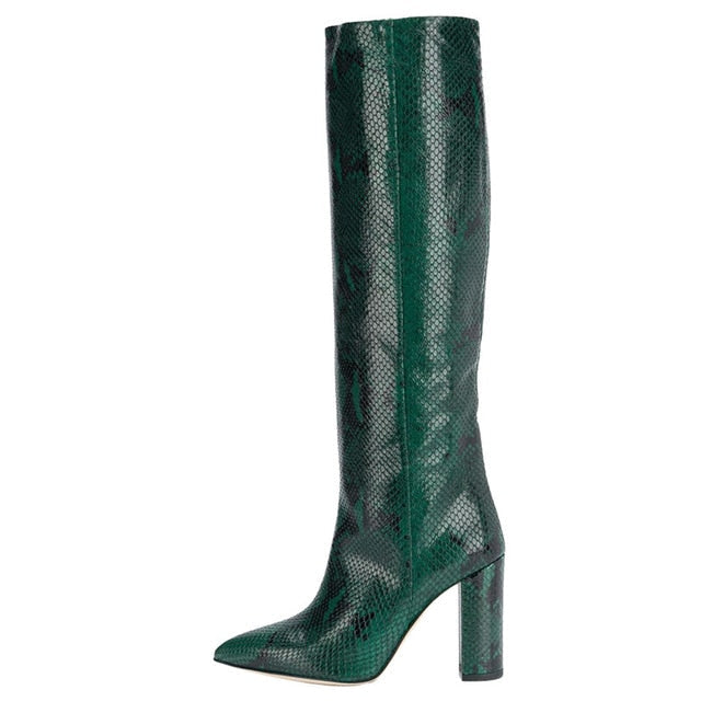 Croco and Serpentine Prints Boots -  US 6.5 (37) - SALE
