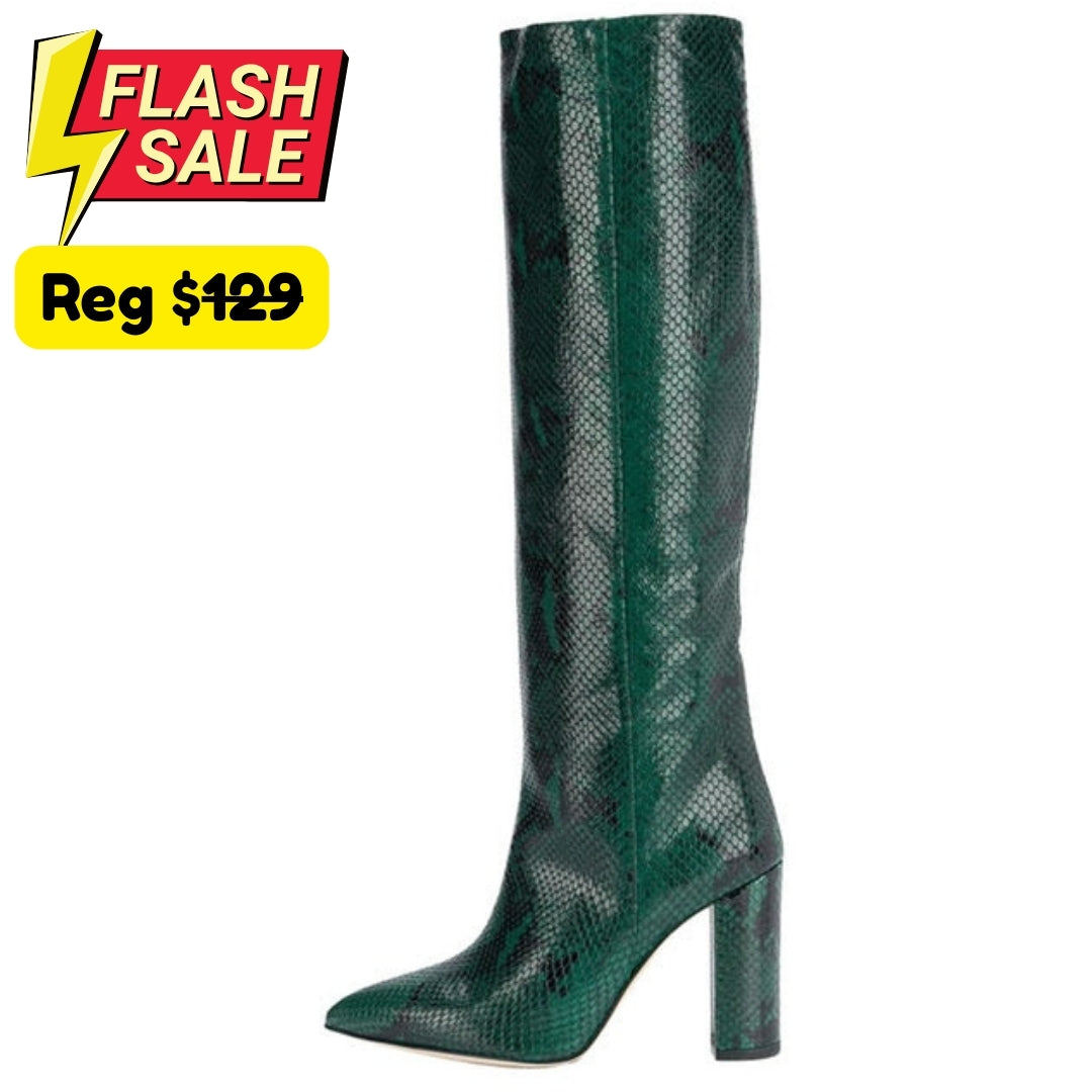 Croco and Serpentine Prints Boots -  US 6.5 (37) - SALE