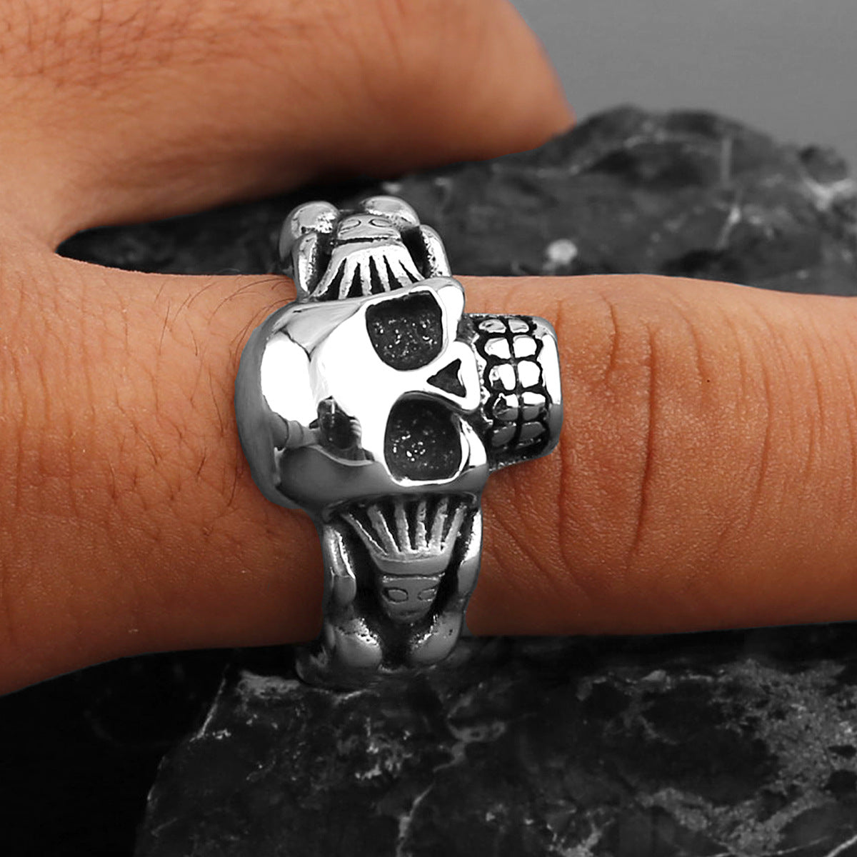 Crown Man Skull Ring