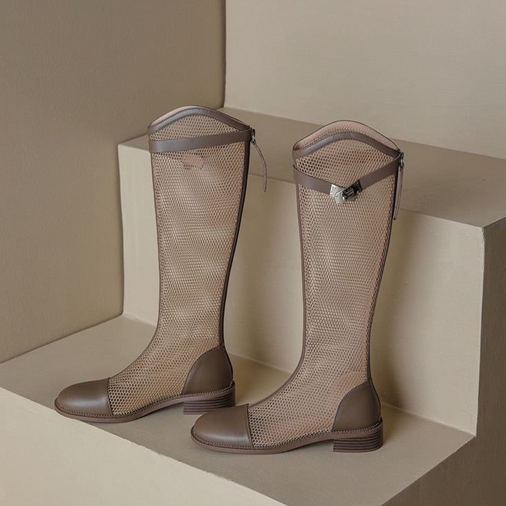 Dani Mesh Knee High Boots - 5 Colors