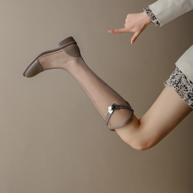 Dani Mesh Knee High Boots - 5 Colors