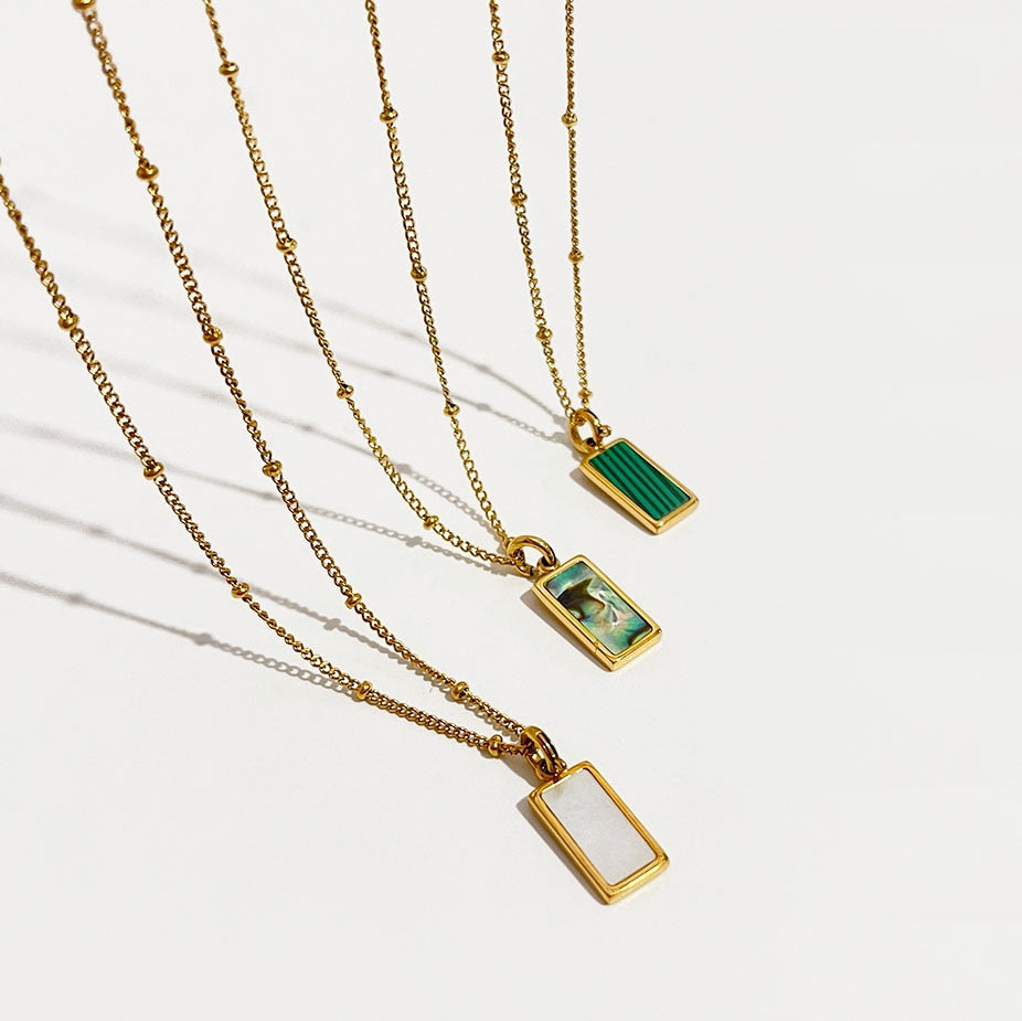 Deana Malachite Abalone Pendant Necklaces - 3 Styles