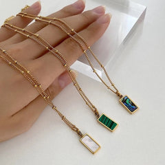 Deana Malachite Abalone Pendant Necklaces - 3 Styles