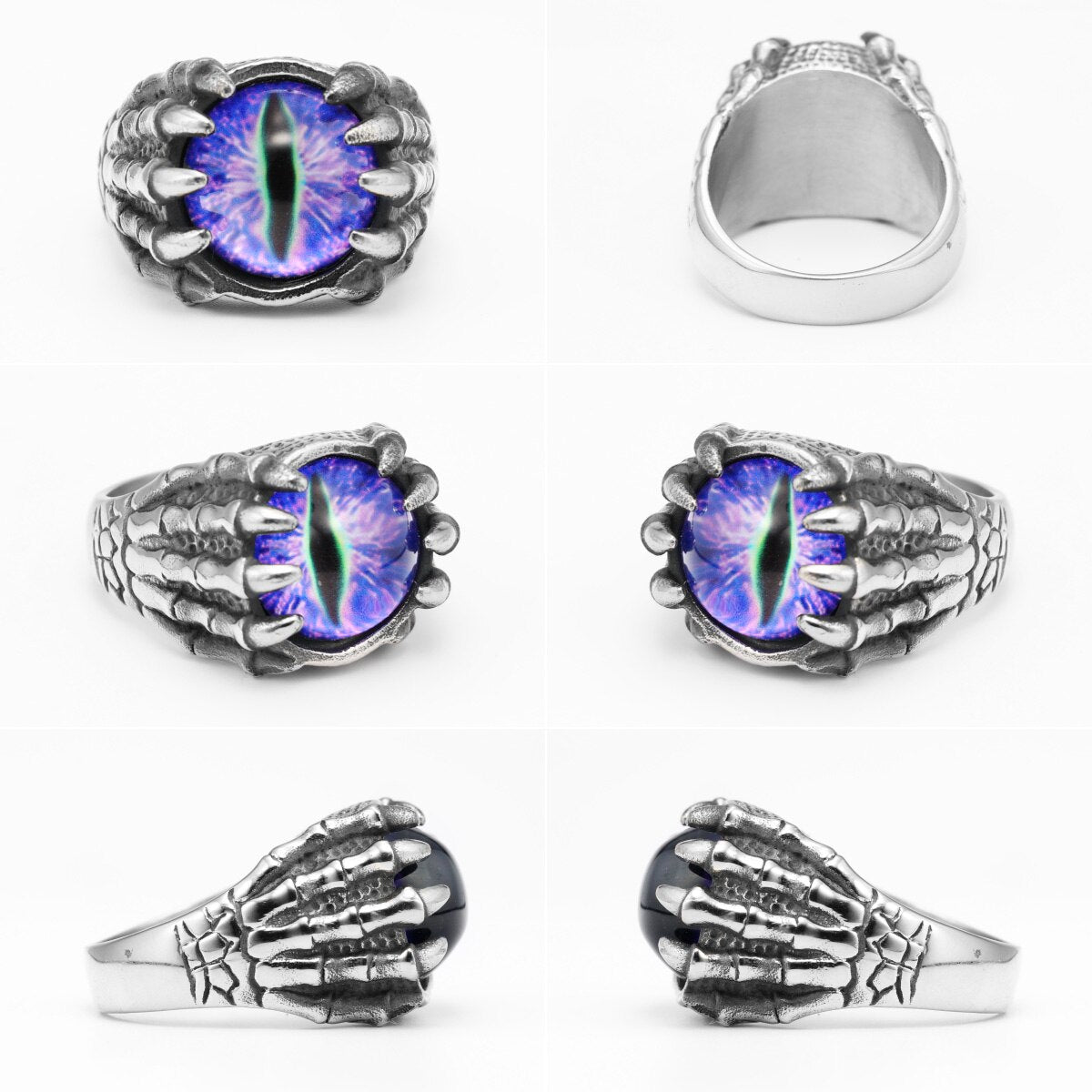 Devil Eye Skull Claw Ring