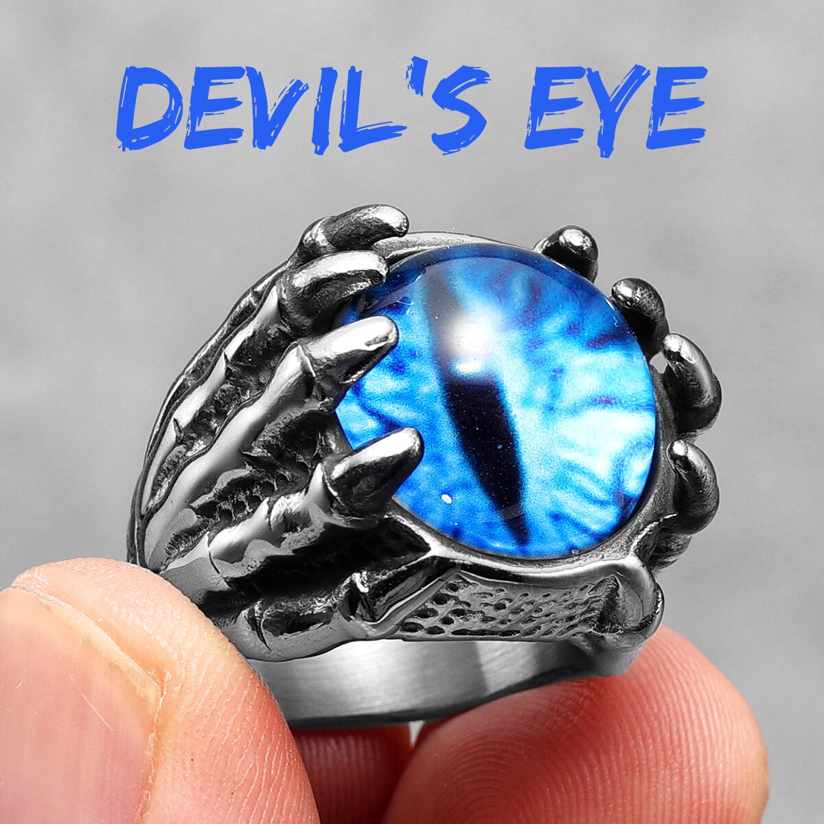 Devil Eye Skull Claw Ring