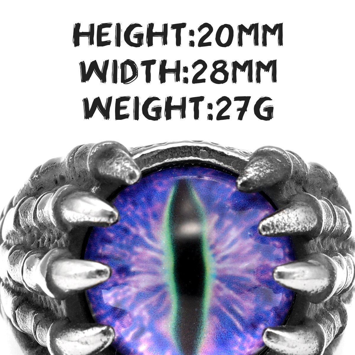 Devil Eye Skull Claw Ring