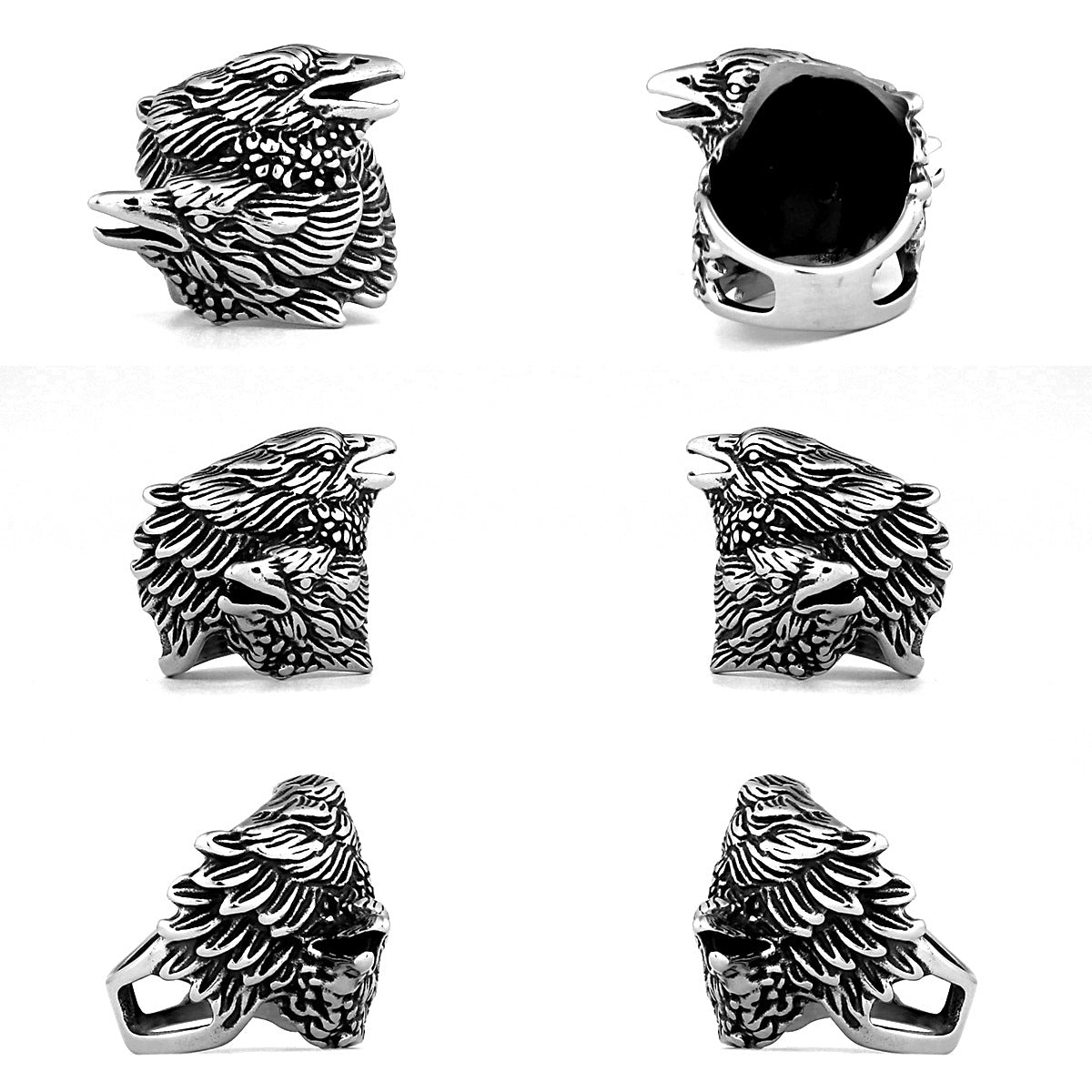 Double Headed Crow Ring