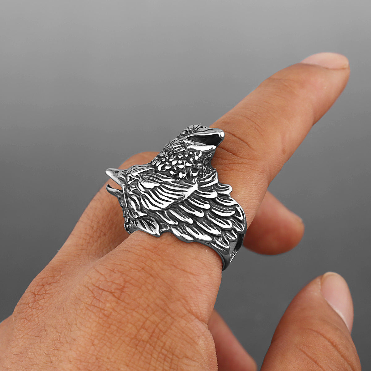 Double Headed Crow Ring