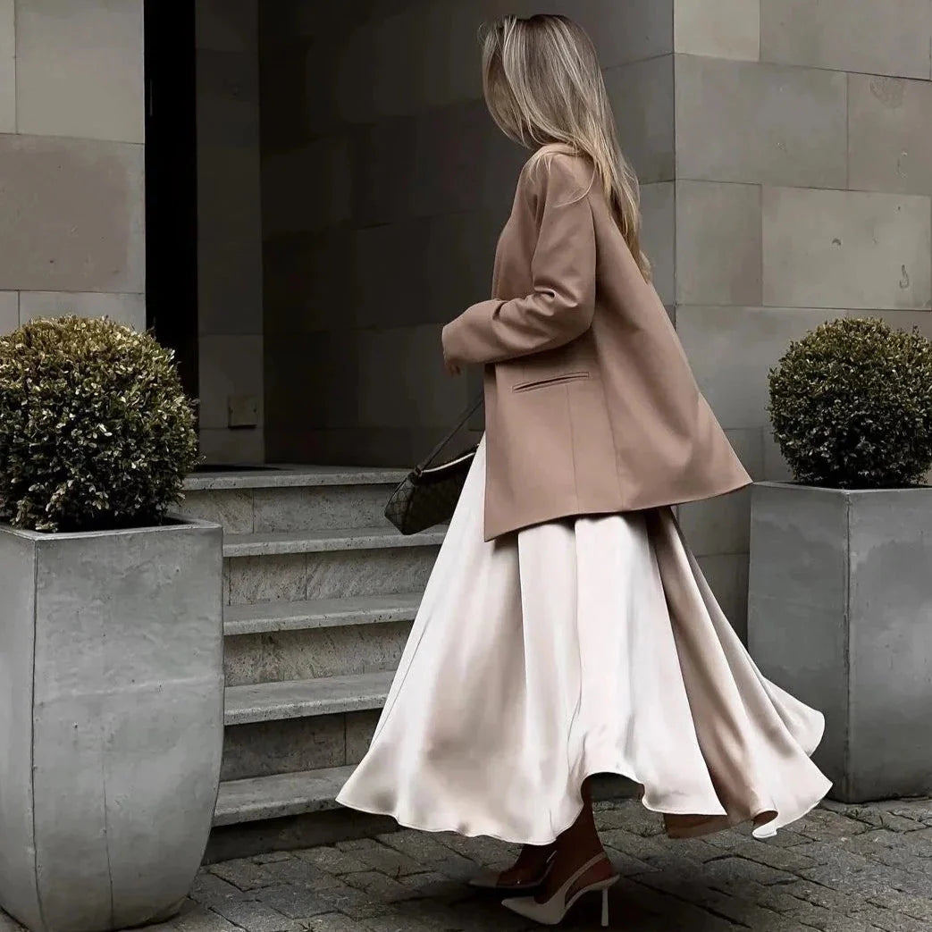 Elegant Satin Flare Maxi Skirts - 3 Colors