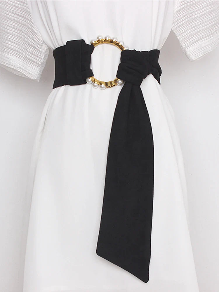 Elegant Vintage Print Sash Belt
