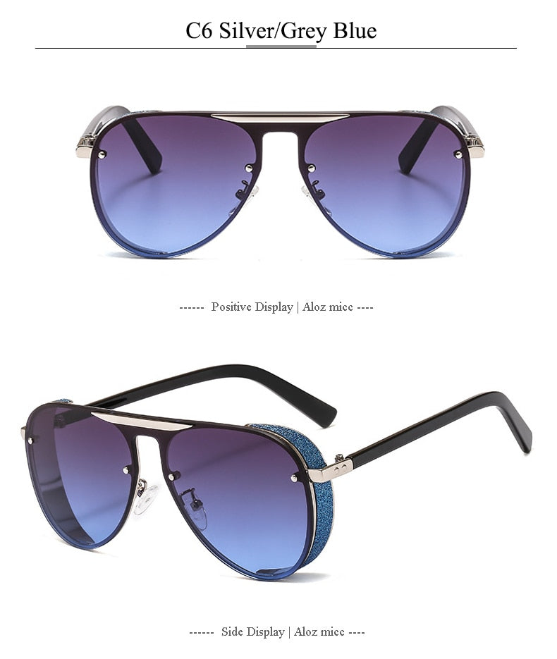 Ernie Glitter Rim Aviator Sunglasses - 7 Colors