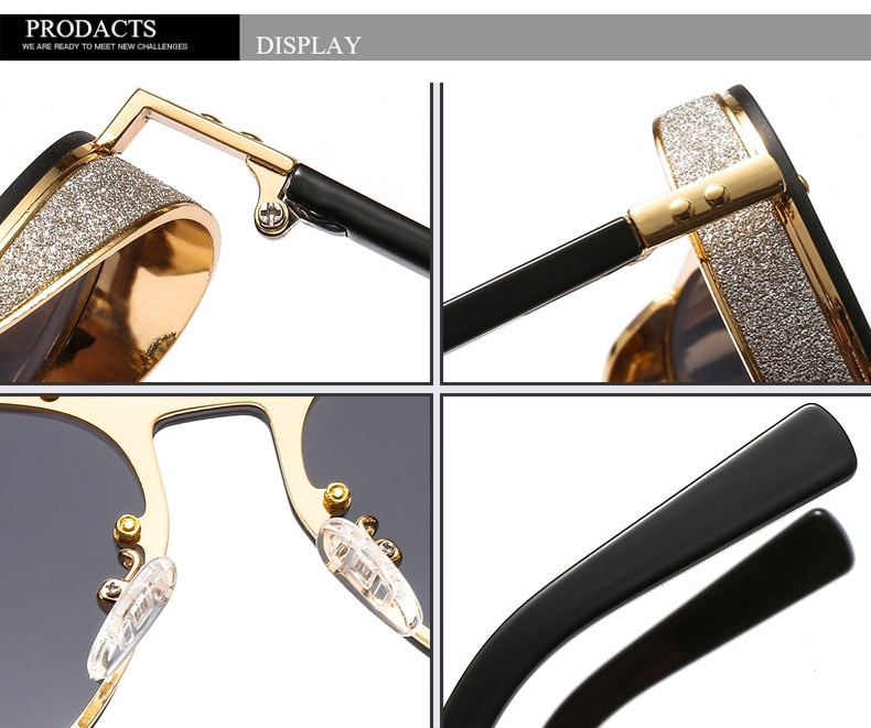 Ernie Glitter Rim Aviator Sunglasses - 7 Colors