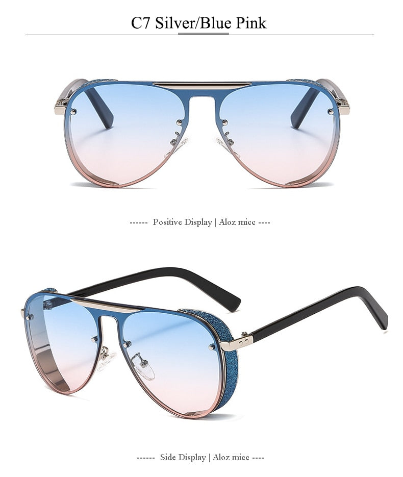 Ernie Glitter Rim Aviator Sunglasses - 7 Colors