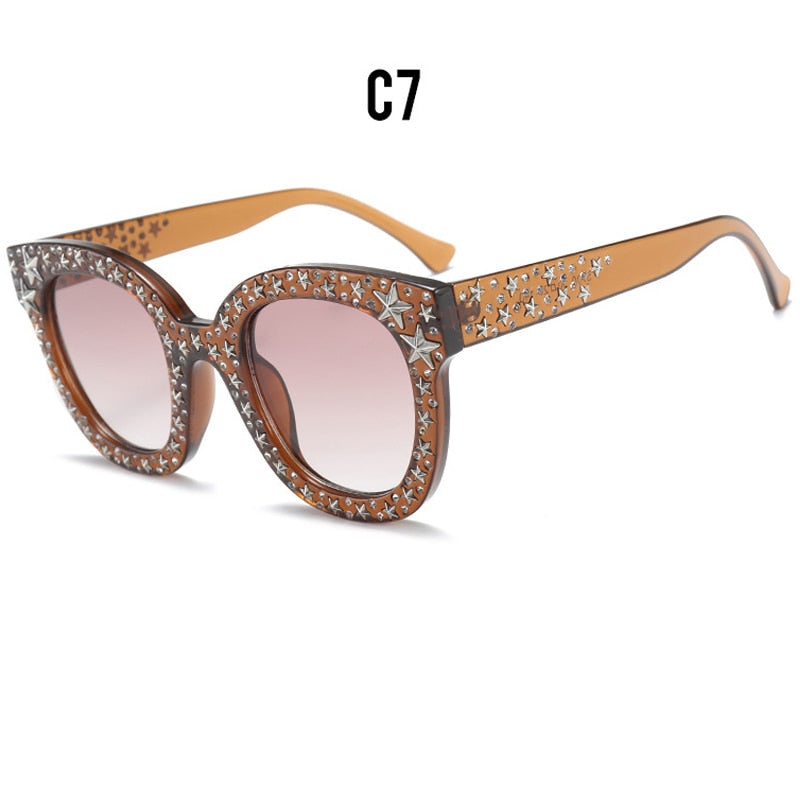 Faith Star Studded Cat Eye Sunglasses - 7 Colors