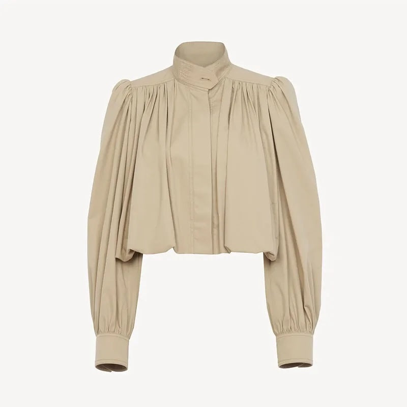 Faith Pleated Cropped Moto Jumper Jacket