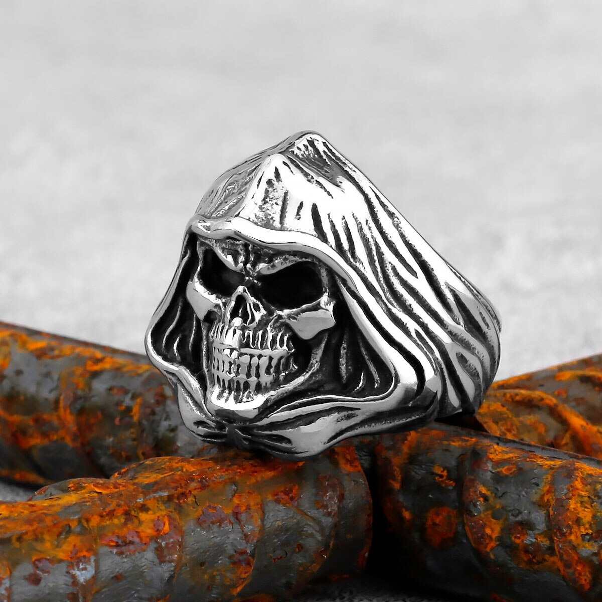 UNISEX Punk Reaper-Ghost Skull-Motif Ring