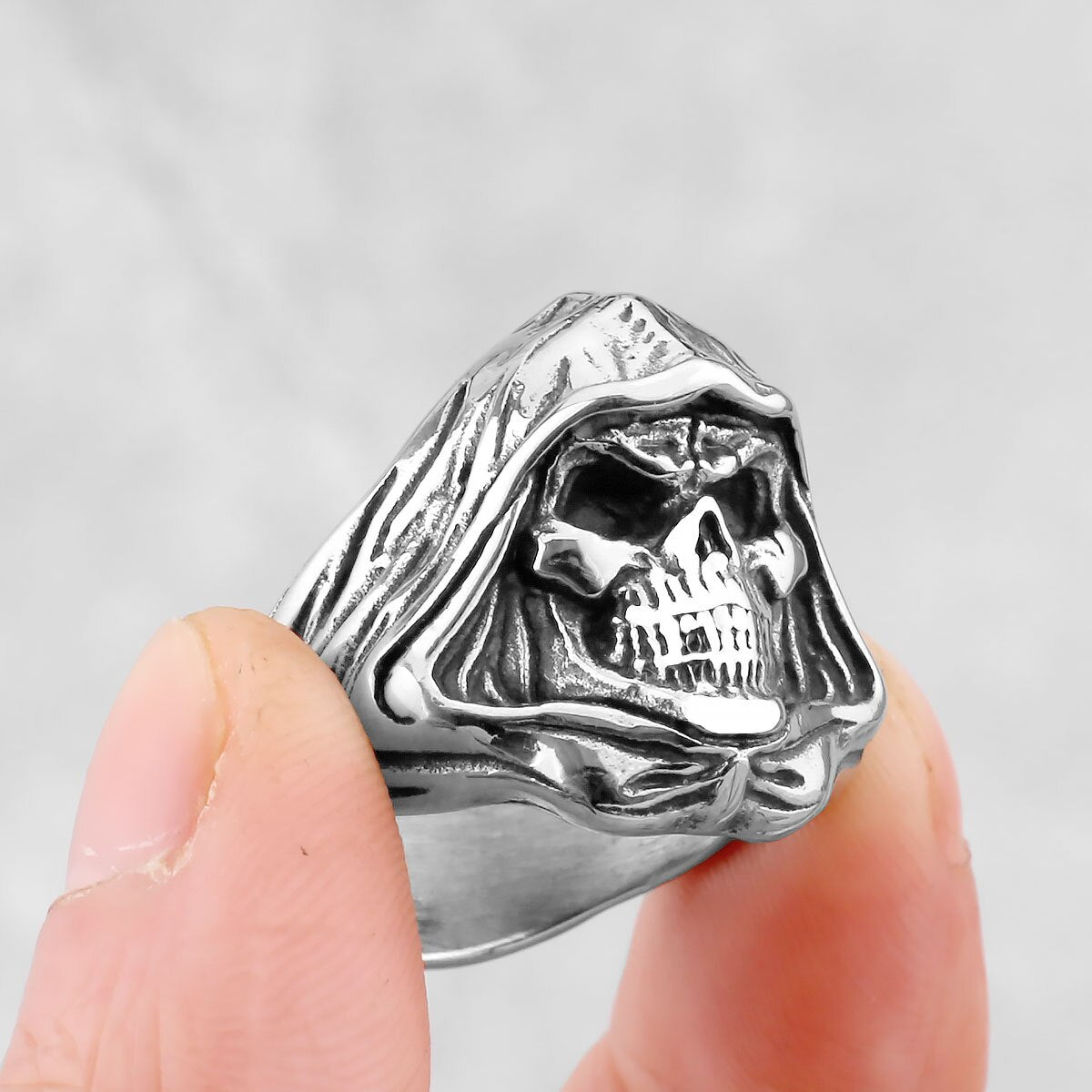 UNISEX Punk Reaper-Ghost Skull-Motif Ring