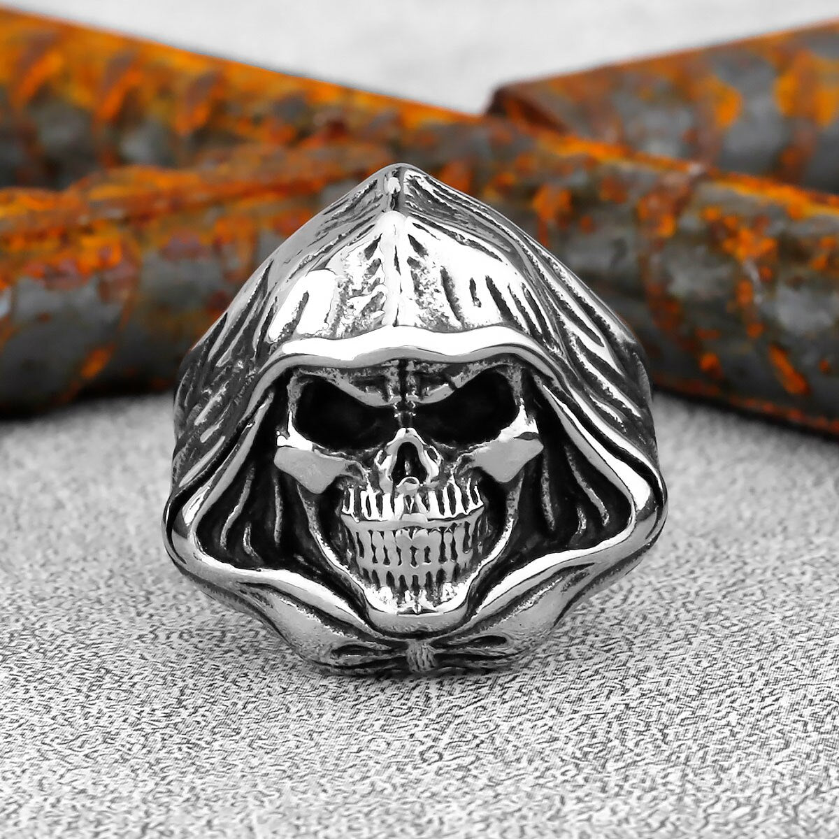 UNISEX Punk Reaper-Ghost Skull-Motif Ring