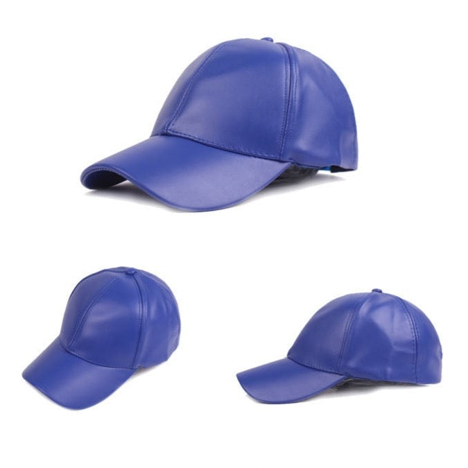 Faux Leather Baseball Caps - 10 Colors