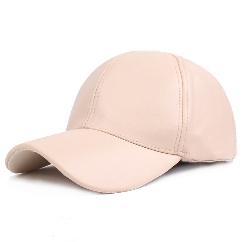 Faux Leather Baseball Caps - 10 Colors