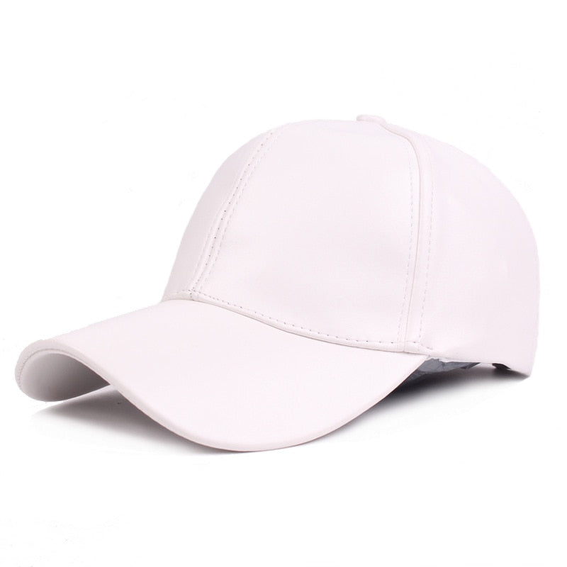 Faux Leather Baseball Caps - 10 Colors