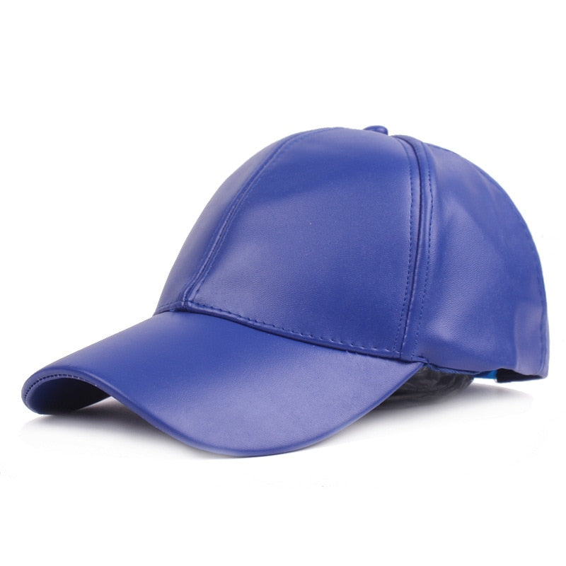 Faux Leather Baseball Caps - 10 Colors