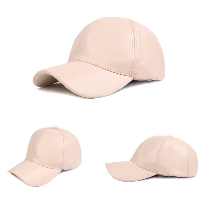 Faux Leather Baseball Caps - 10 Colors