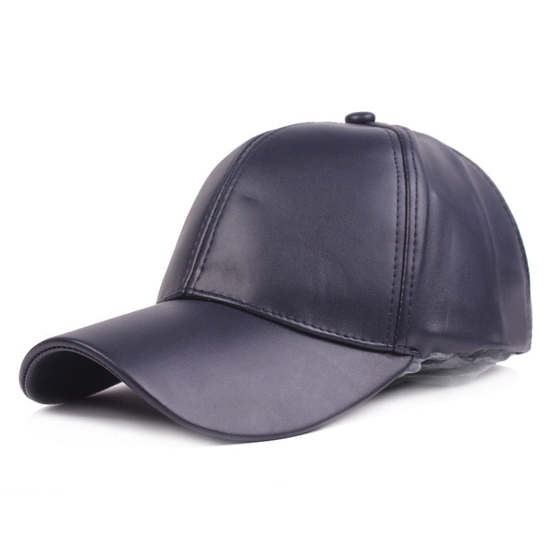 Faux Leather Baseball Caps - 10 Colors