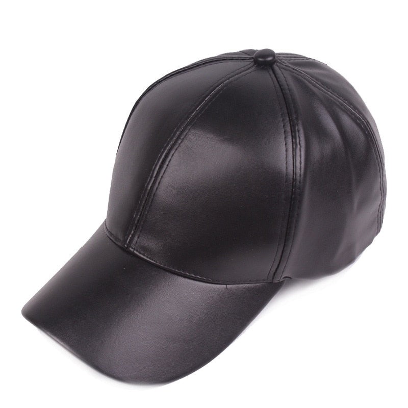Faux Leather Baseball Caps - 10 Colors