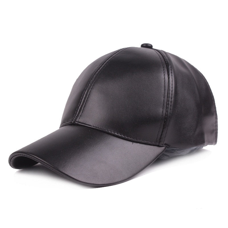 Faux Leather Baseball Caps - 10 Colors