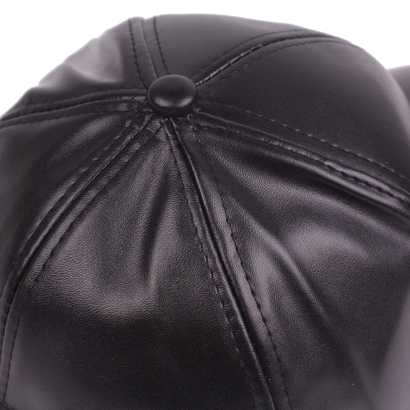 Faux Leather Baseball Caps - 10 Colors