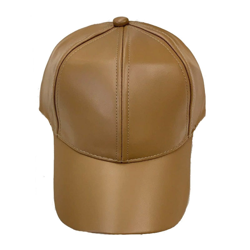 Faux Leather Baseball Caps - 10 Colors