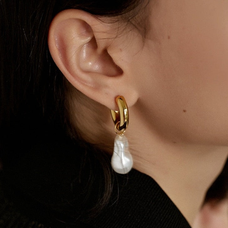 Faye Freshwater Baroque Pearl Drop Earrings