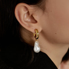 Faye Freshwater Baroque Pearl Drop Earrings