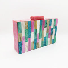 Feria Multi-Color Acrylic Evening Box Clutch