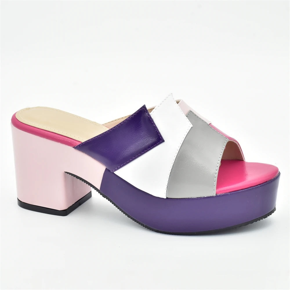 Fiona Color Block Mule Sandals