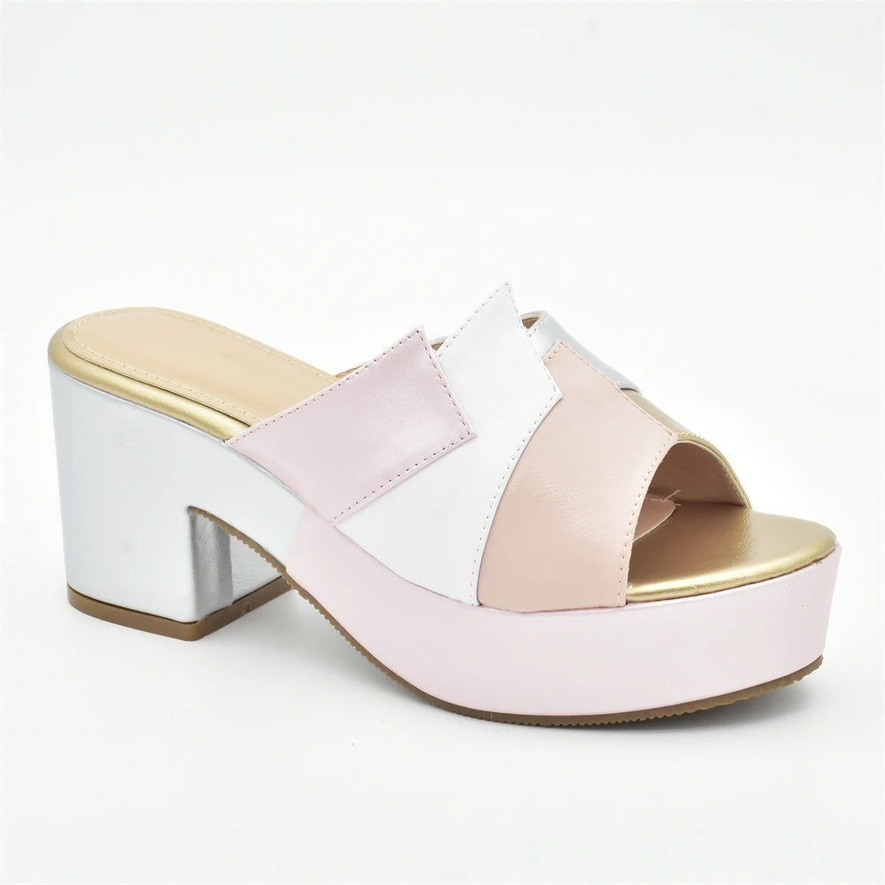 Fiona Color Block Mule Sandals