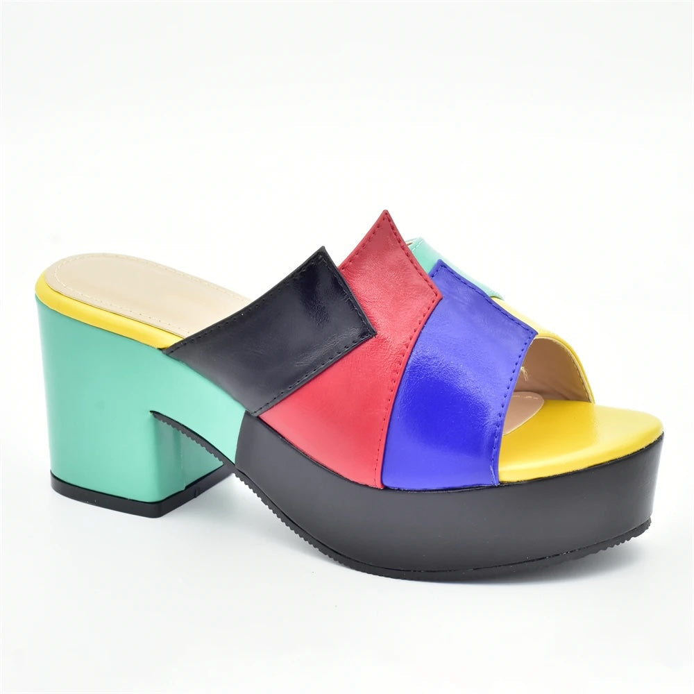 Fiona Color Block Mule Sandals